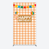 Lofaris Chessboard Pattern Kite Happy Birthday Rectangle Backdrop